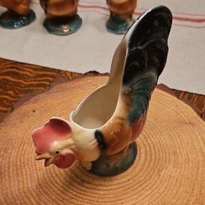 Colorful Rooster Ceramic Planter